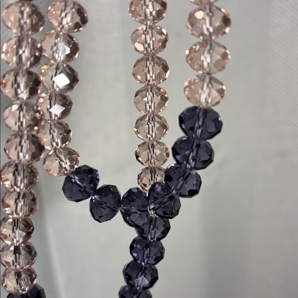 NWT Versona Beaded Necklace Pink Purple Sparkle Multi-strand Classic Princess - Picture 9 of 13